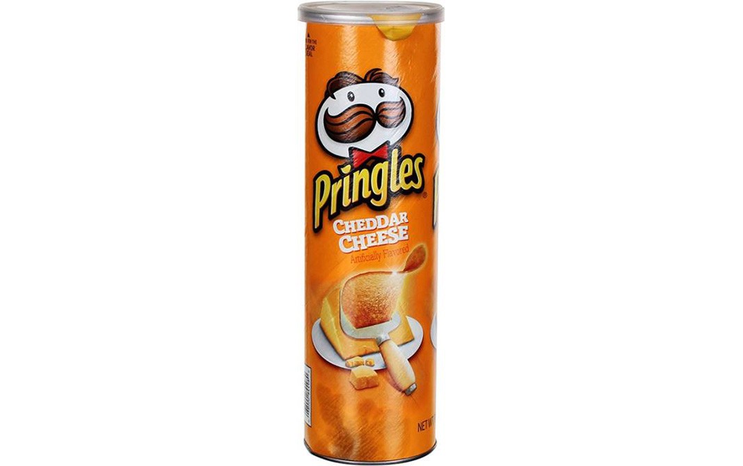 Pringles Cheddar Cheese Potato Crisps (Artificially Flavoured)   Container  169 grams